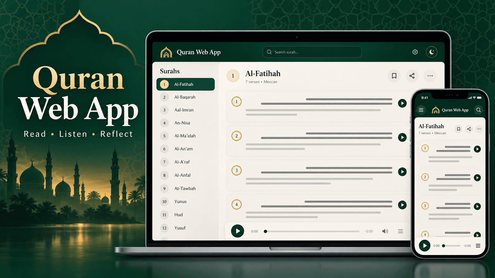Quran Web Application project screenshot
